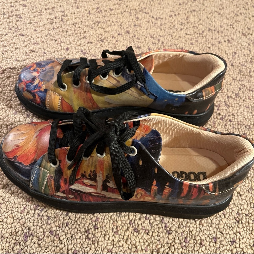DoGo Vegan Leather Shoes The Creation of The Collage Sneakers Sz 37 US 7 modern